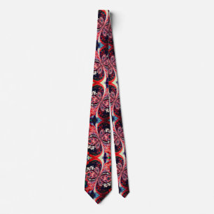 Red Melted Swirl Neck Tie