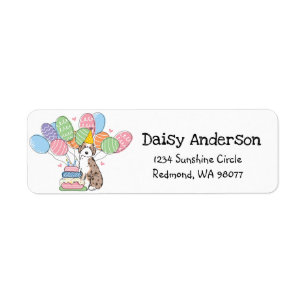 Red Merle Aussiedoodle Birthday Return Address