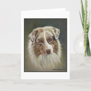 Red Merle Australian Shepherd Greeting Card