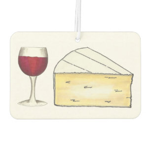 Red Merlot Wine Glass and Brie Cheese Foodie Air Freshener