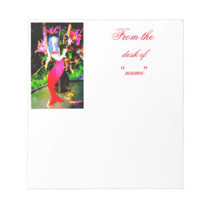 red mermaid partying notepad