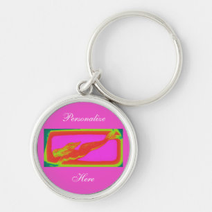Red mermaid swimming  keychain
