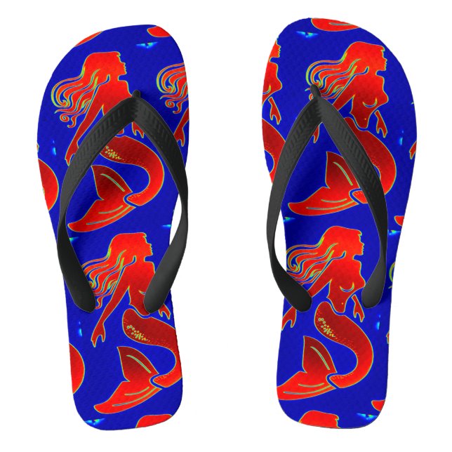 red mermaids blue flip flops (Footbed)