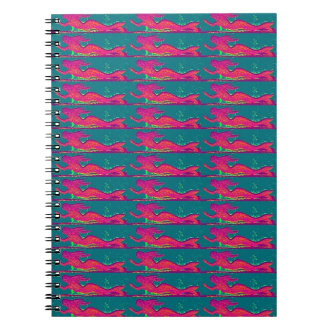 red mermaids swimming notebook (Front)