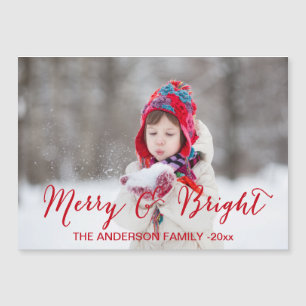 Red Merry and Bright Holiday Photo Card
