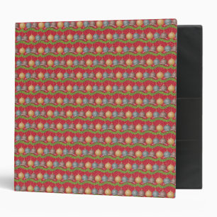 RED Merry Christmas ball ornaments pattern Binder