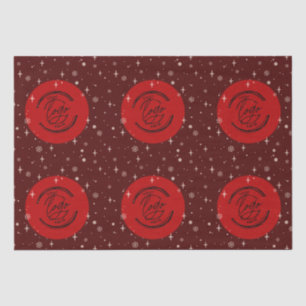 Red Merry Christmas Business Logo Snowflake Tissue Paper