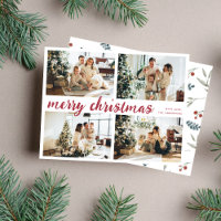 Red Merry Christmas Calligraphy Four Photo