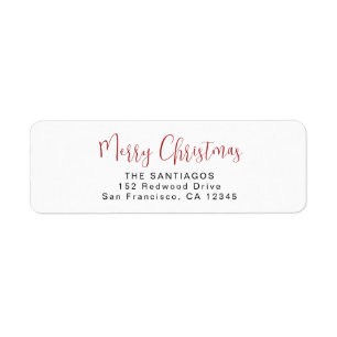 Red Merry Christmas Custom Holiday Adresse