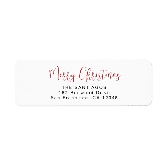 Red Merry Christmas Custom Holiday Adresse (Devant)