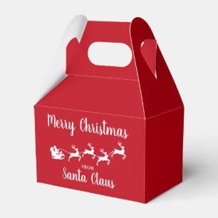 Red Merry Christmas From Santa Claus Favor Box