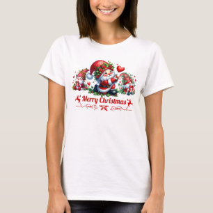 Red Merry Christmas Gnomes  T-Shirt