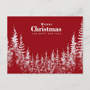 Red Merry Christmas/Happy New Year Postcard