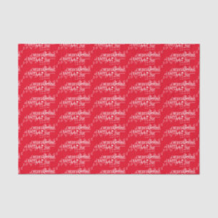 Red Merry Christmas Happy New Year Tissue Paper