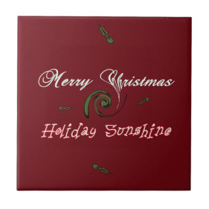 Red Merry Christmas Holiday Sunshine Wishes.png Tile