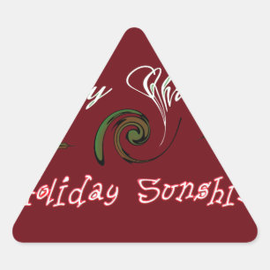 Red Merry Christmas Holiday Sunshine Wishes.png Triangle Sticker