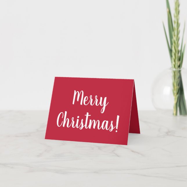 Red Merry Christmas Love From Santa Personalized Holiday Card (Front)