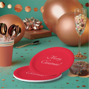 Red Merry Christmas  Paper Plate