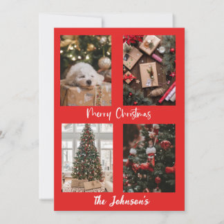 Red Merry Christmas Personalized Holiday Card