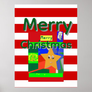 Red Merry Christmas Poster