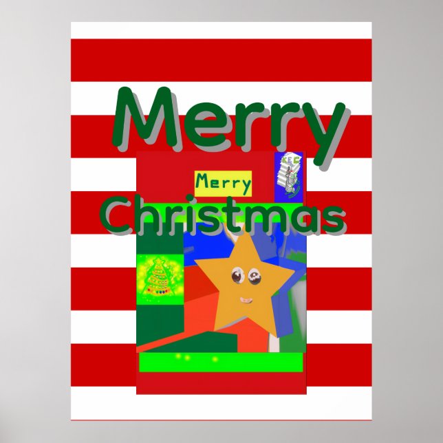 Red Merry Christmas  Poster (Front)