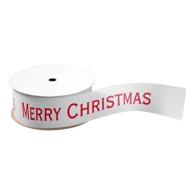 Red Merry Christmas Ribbon Grosgrain Ribbon (Spool)