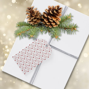 Red Merry Christmas Stars Gift Tags