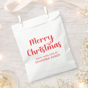 Red Merry Christmas Treats Favour Bag