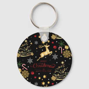 Red Merry Christmas Tree Keychain