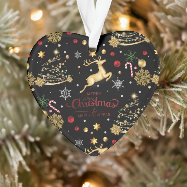 Red Merry Christmas Tree Ornament (Tree)