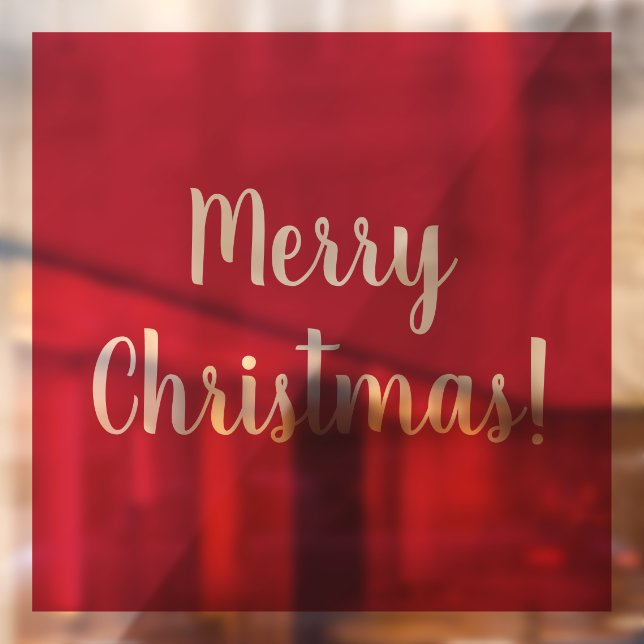 Red Merry Christmas Typography Script Festive Window Cling (Sheet 2)