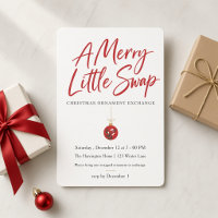 Red Merry Little Swap Christmas Ornament Exchange 