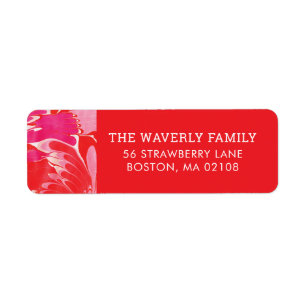 Red Merry Marble Return Address Label