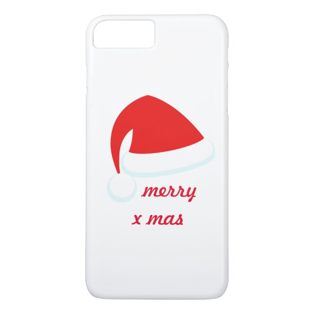 Red Merry Xmas Santa Hat iPhone 7 Case-Mate iPhone Case (Back)