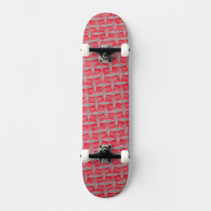 Red Metal Design Skateboard