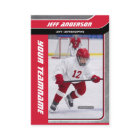 Red Metal Ice Hockey Trading Card