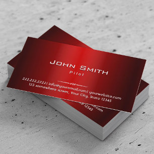 Red Metal Pilot/Aviator Business Card