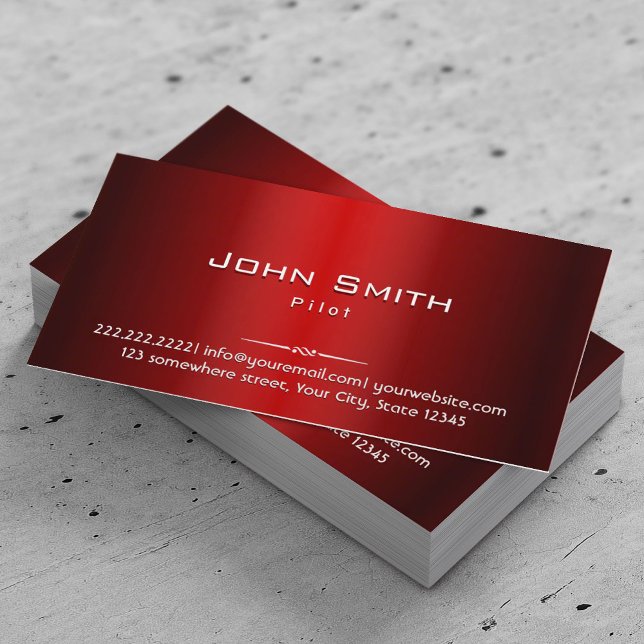 Red Metal Pilot/Aviator Business Card (Creator Uploaded)