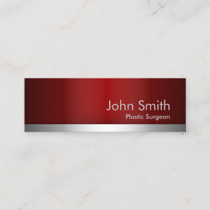 Red Metal Plastic Surgeon Business Card