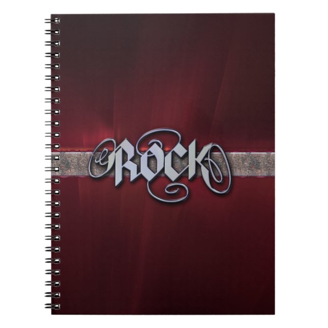 Red Metal Rock Notebook (Front)