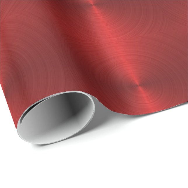 Red Metallic circle Wrapping Paper (Roll Corner)