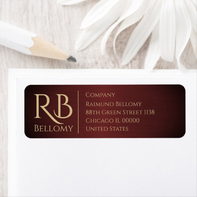 Red Metallic Return Address Label (Insitu)