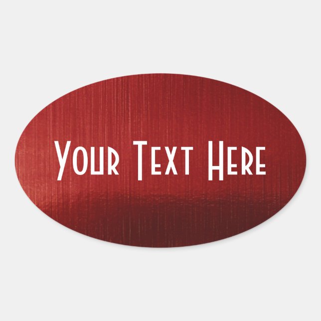 Red Metalline Sheen Oval Sticker (Front)