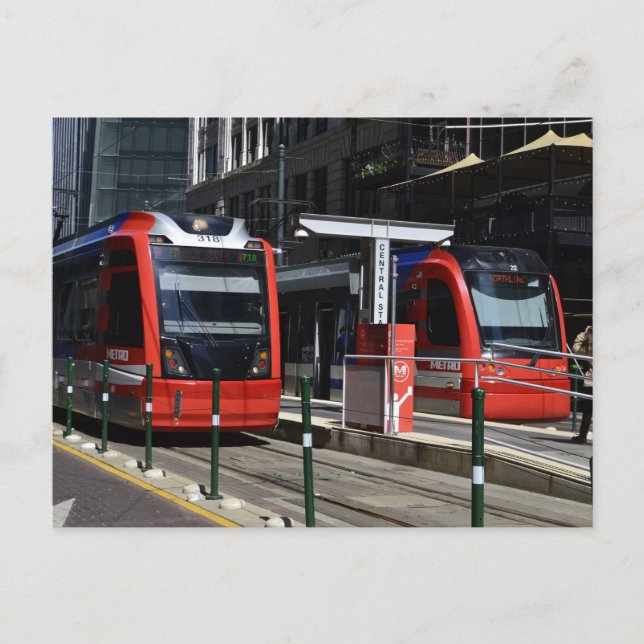 Red Metro Train Houston Texas US Postcrossing Postcard (Front)
