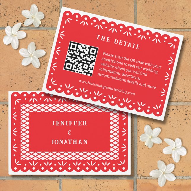 RED MEXICAN PAPEL PICADO ENCLOUSURE CARD (Creator Uploaded)