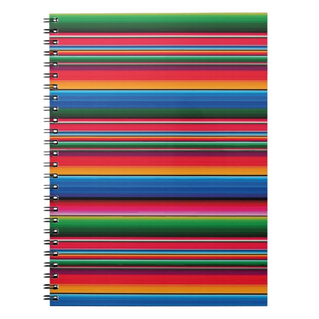 Red Mexican traditional blanket Sarape Saltillo Notebook (Front)