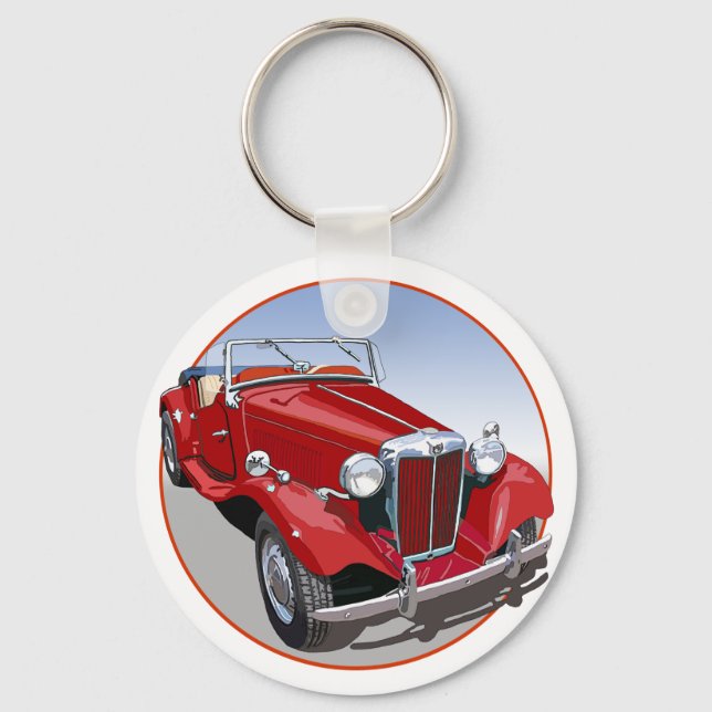 Red MG TD Keychain (Front)
