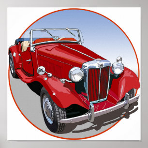 Red MG TD Poster