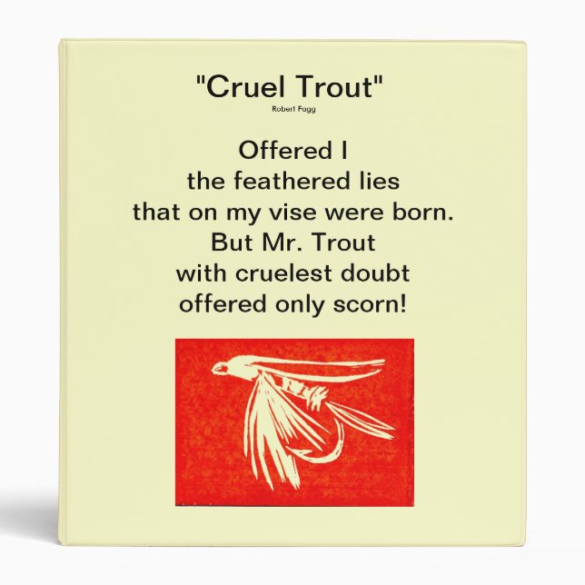 "Red Midge-Cruel Trout" Fly Fishing Journal Binder (Front)