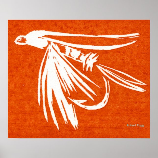 "Red Midge" Poster fly fishing. fly tying, fishing (Front)
